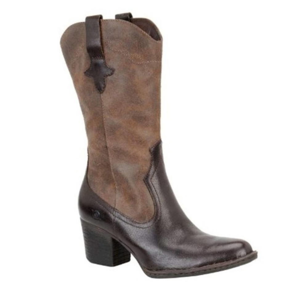 Born Sonoma D08423 Brown Tall Leather Western Style Boot